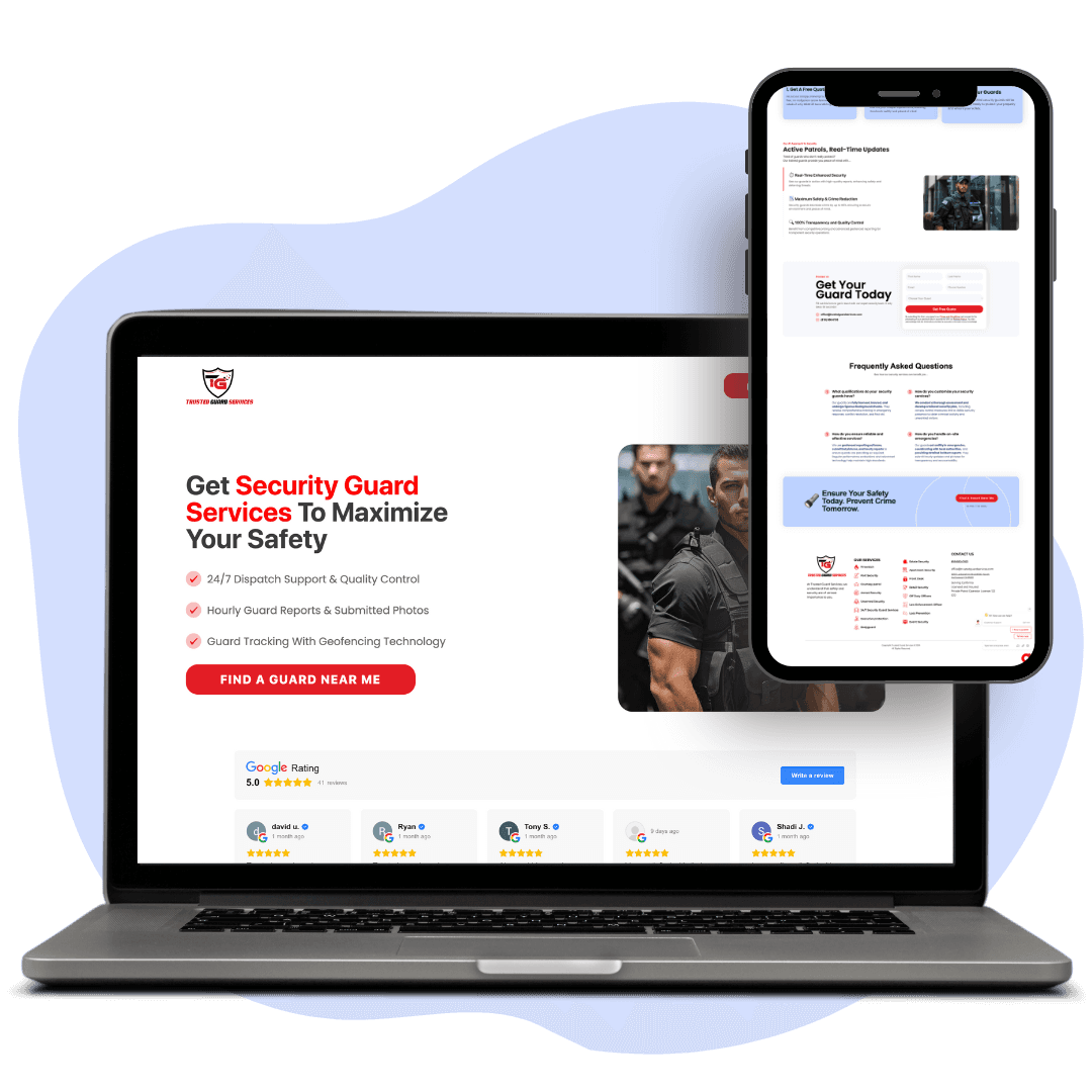Kronos Law landing page mockup, second view