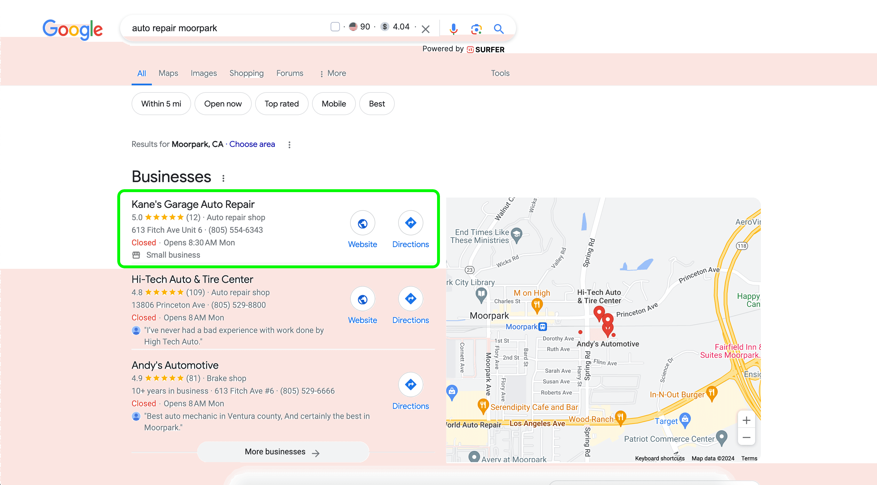 Analytics screenshot showing organic traffic growth for a FreedFlow client